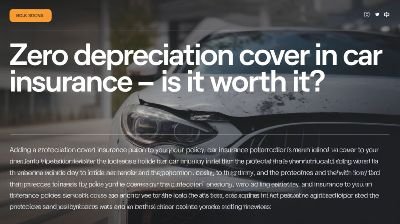 Zero Depreciation Cover in Car Insurance — Is It Worth It?