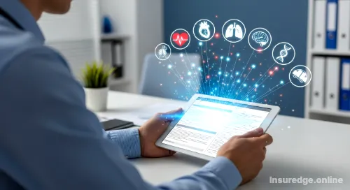 Insurance adjuster reviewing medical history for undisclosed conditions