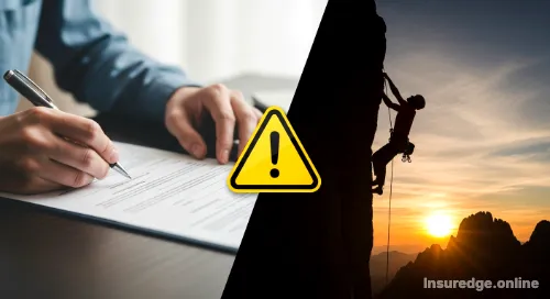 High risk activities like rock climbing that are excluded from insurance