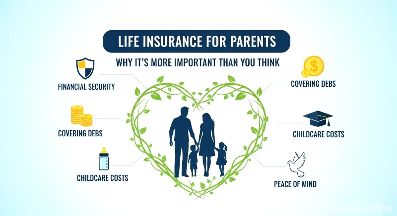 A happy family with elderly parents and grandchildren, representing the importance of life insurance for parents.