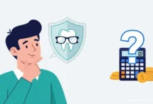 A person considering the value of supplemental dental and vision insurance with tooth and glasses icons.