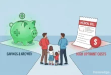A family deciding between the savings of an HDHP and the risk of high costs.