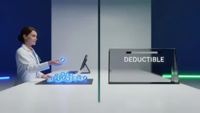 A visual representation of the choice between a health insurance copay and a deductible.